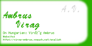 ambrus virag business card